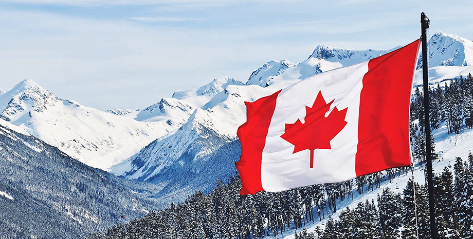 Rocky Mountains Canadian Flag